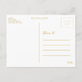 Gouden 50-jarig jubileumfeest ansichtkaart uitnodiging briefkaart (Achterkant)