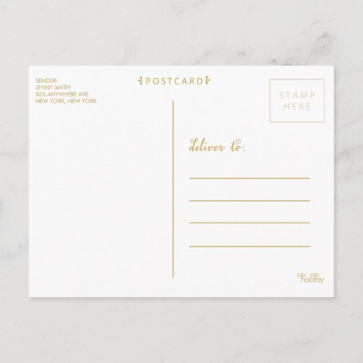 Gouden 50-jarig jubileumfeest ansichtkaart uitnodiging briefkaart (Achterkant)