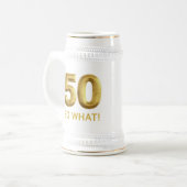 Gouden 50 So What Grappig Verjaardagsfeestje Bierpul (Voorkant links)