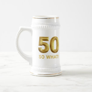 Gouden 50 So What Grappig Verjaardagsfeestje Bierpul