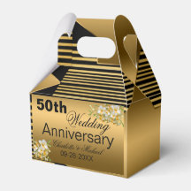 Gouden 50e bruiloft Jubileum Favor Box