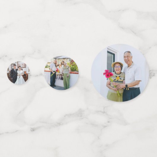 Gouden 50e bruiloft Jubileum Fototafel Confetti (Achterkanten)