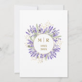 Gouden 50e bruiloft Jubileum Paarse Lavendel Kaart (Achterkant)