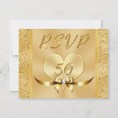 Gouden 50e huwelijksjubileum RSVP met menu Kaart (Voorkant)