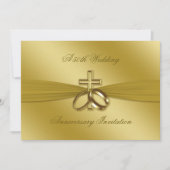 Gouden 50e huwelijksverjaardag uitnodiging met rel (Voorkant)