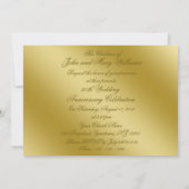 Gouden 50e huwelijksverjaardag uitnodiging met rel (Achterkant)