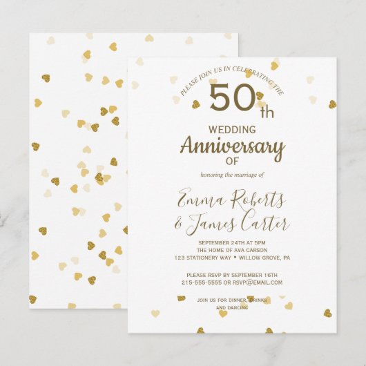 Gouden 50e Jubileum Briefkaart (Voorkant / Achterkant)