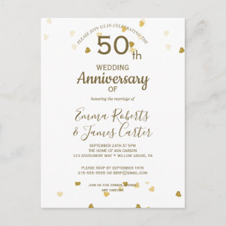 Gouden 50e Jubileum Briefkaart