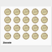 Gouden 50e Jubileum Cupcake Sticker topper (Vel)