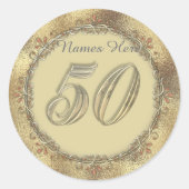 Gouden 50e Jubileum Cupcake Sticker topper (Voorkant)