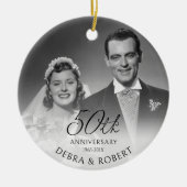 Gouden 50e Jubileum Foto Ornament met QR-code (Voorkant)