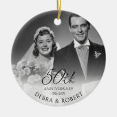 Gouden 50e Jubileum Foto Ornament met QR-code (Voorkant)