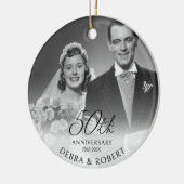 Gouden 50e Jubileum Foto Ornament met QR-code (Links)