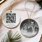 Gouden 50e Jubileum Foto Ornament met QR-code