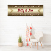 Gouden 50e Jubileum hangbanner Spandoek (Insitu)