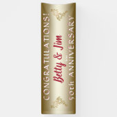 Gouden 50e Jubileum hangbanner Spandoek (Verticaal)