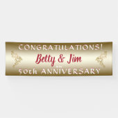 Gouden 50e Jubileum hangbanner Spandoek (Horizontaal)