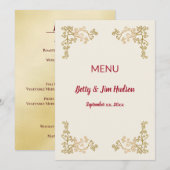 Gouden - 50e - Jubileum Ontvangstmenu Menu (Voorkant / Achterkant)