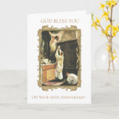 Gouden 50e Jubileum priesterwijding op het altaar Kaart (Gele Bloem)