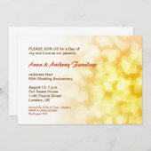 Gouden 50e trouwdag harten uitnodiging (Voorkant / Achterkant)