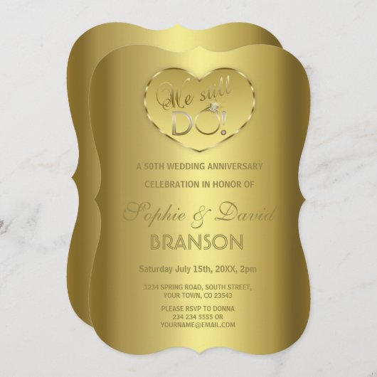 Gouden 50e trouwdag We zijn nog steeds getrouwd Kaart (Voorkant / Achterkant)