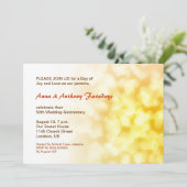 gouden 50e trouwjubileum harten uitnodiging (Staand voorkant)