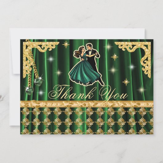 Gouden 50e verjaardag Bedankt met Dansers (Voorkant)