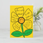 Gouden 50e verjaardag gouden doedel bloem kaart (Staand voorkant)