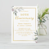 Gouden 50e verjaardag Groenery  Kaart (Staand voorkant)