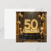 Gouden 50e verjaardag Kaart (Voorkant / Achterkant)