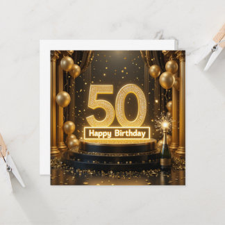 Gouden 50e verjaardag Kaart