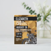 Gouden 50e verjaardag zwart Modern Motorcycle Part Kaart (Staand voorkant)