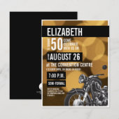 Gouden 50e verjaardag zwart Modern Motorcycle Part Kaart (Voorkant / Achterkant)