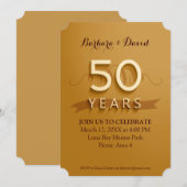 Gouden 50e verjaardagsfeest uitnodigingen (Voorkant / Achterkant)