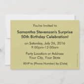 Gouden 50ste foto Verjaardag of andere feestuitnod Kaart (Achterkant)