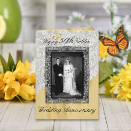 Gouden 50ste huwelijksjubileum Elegant Kaart