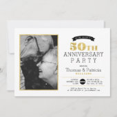 Gouden 50ste huwelijksjubileum foto uitnodiging (Voorkant)