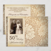 gouden 50ste huwelijksjubileum foto uitnodigingen (Voorkant / Achterkant)
