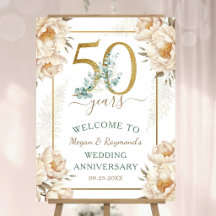 Gouden 50ste huwelijksjubileum Pioen bloemrijke we