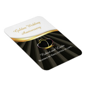 Gouden 50ste huwelijksjubileum religieus magneet