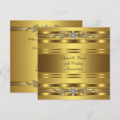 Gouden 50ste huwelijksjubileumfeest kaart (Voorkant / Achterkant)