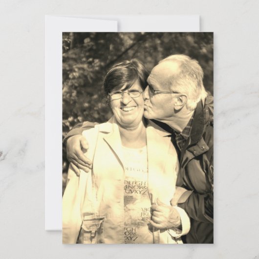 Gouden 50ste huwelijksverjaardag Foto Goud Kaart (Achterkant)