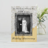 Gouden 50ste huwelijksverjaardag foto kaart (Staand voorkant)