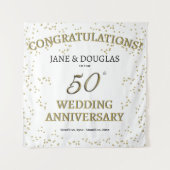 Gouden 50ste huwelijksverjaardagsfeestje  wandkleed (Voorkant)