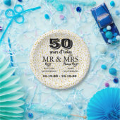 Gouden 50ste Jubileum M. Mrs Right Papieren Bordje (Feest)