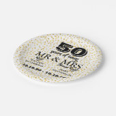 Gouden 50ste Jubileum M. Mrs Right Papieren Bordje (Gekanteld)