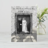 Gouden 50ste trouwdag foto modern kaart (Staand voorkant)