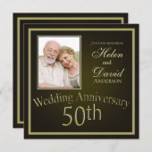 Gouden 50ste trouwdag kaart (Voorkant / Achterkant)