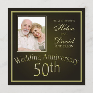 Gouden 50ste trouwdag kaart