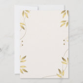 Gouden 50ste Trouwdag Uitnodiging met Bladeren (Achterkant)